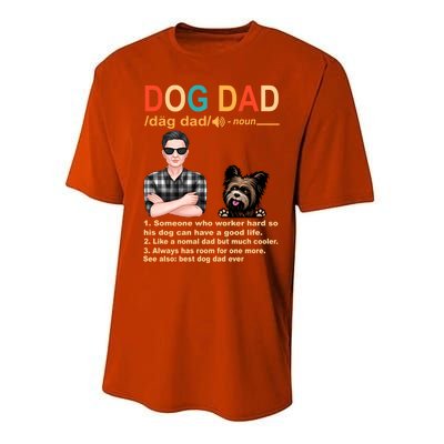 Yorkshire Terrier Dog Dad Definition For Daddy Fathers Day Gift Performance Sprint T-Shirt