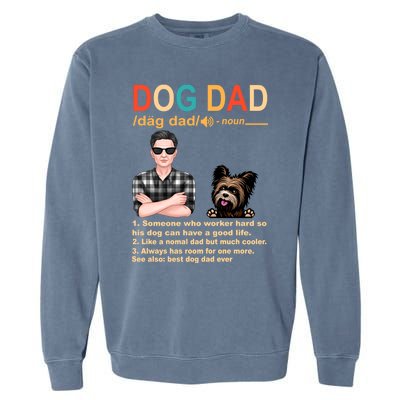 Yorkshire Terrier Dog Dad Definition For Daddy Fathers Day Gift Garment-Dyed Sweatshirt