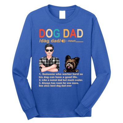 Yorkshire Terrier Dog Dad Definition For Daddy Fathers Day Gift Long Sleeve Shirt