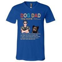 Yorkshire Terrier Dog Dad Definition For Daddy Fathers Day Gift V-Neck T-Shirt