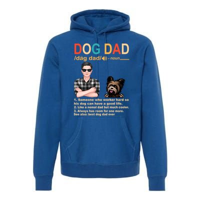 Yorkshire Terrier Dog Dad Definition For Daddy Fathers Day Gift Premium Hoodie