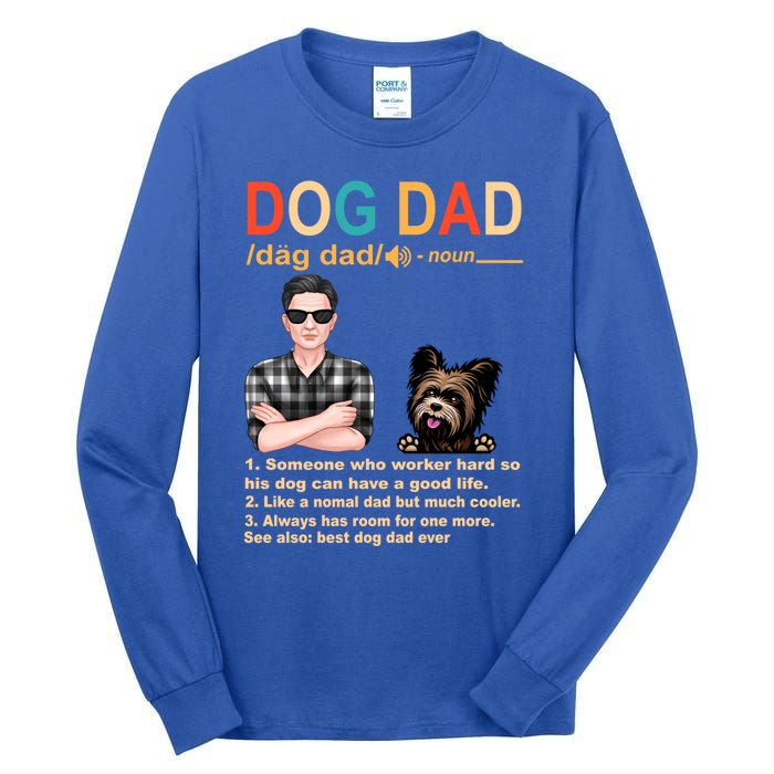 Yorkshire Terrier Dog Dad Definition For Daddy Fathers Day Gift Tall Long Sleeve T-Shirt