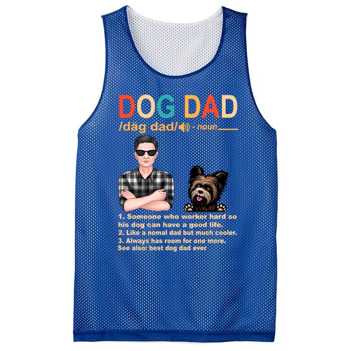 Yorkshire Terrier Dog Dad Definition For Daddy Fathers Day Gift Mesh Reversible Basketball Jersey Tank