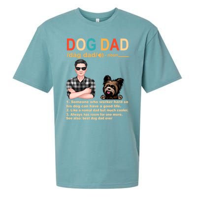 Yorkshire Terrier Dog Dad Definition For Daddy Fathers Day Gift Sueded Cloud Jersey T-Shirt