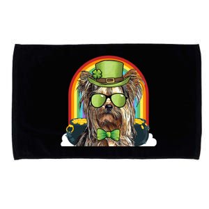 Yorkshire Terrier Dog Leprechaun Funny St Patricks Day Gift Microfiber Hand Towel