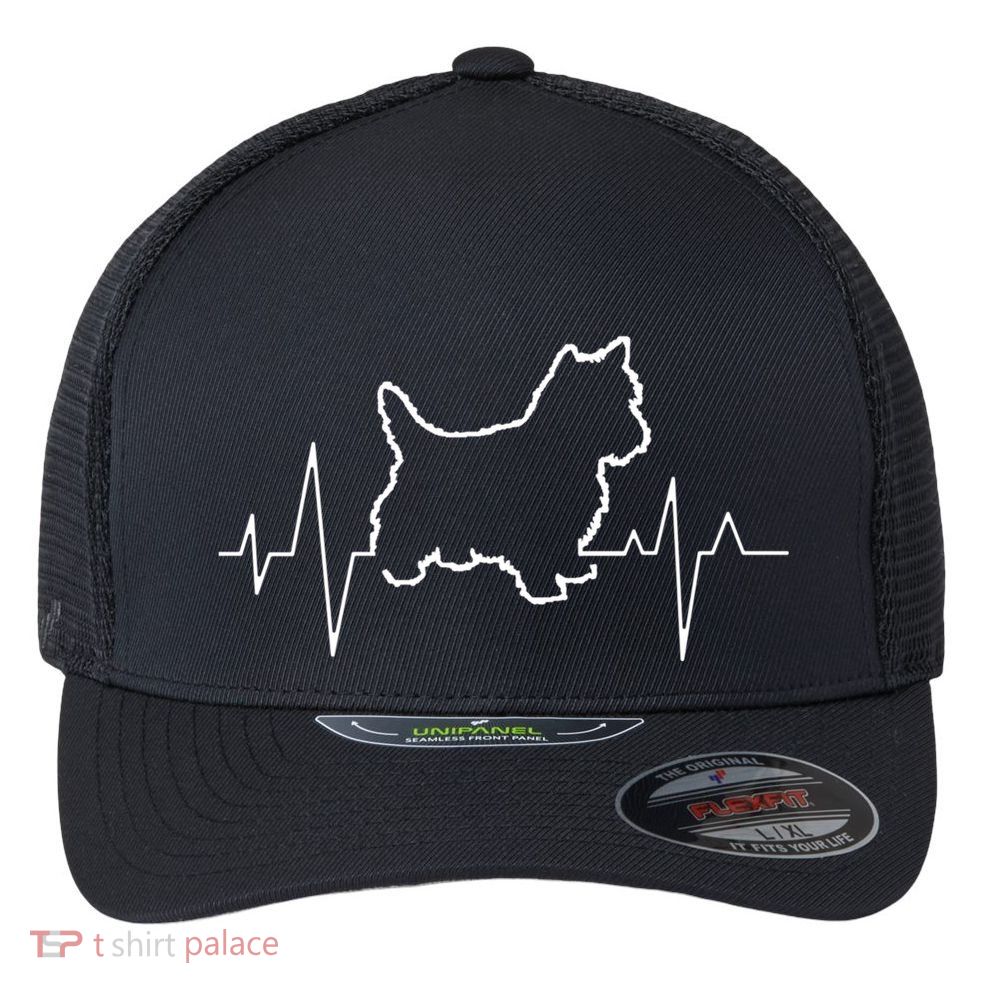 Yorkshire Terrier Dog Lover Funny Cute Heartbeat Puppy Love Great Gift Flexfit Unipanel Trucker Cap