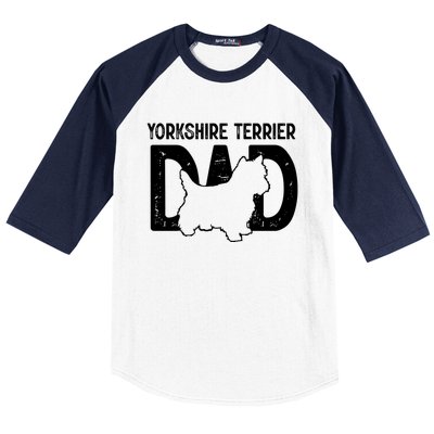 Yorkshire Terrier Dog Lover Funny Cute Puppy Dad Father Gift Baseball Sleeve Shirt