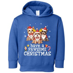 Yorkshire Terrier Dogs Merry Day Have A Pawsome Christmas Funny Gift Toddler Hoodie