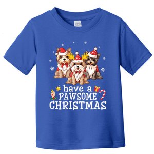 Yorkshire Terrier Dogs Merry Day Have A Pawsome Christmas Funny Gift Toddler T-Shirt