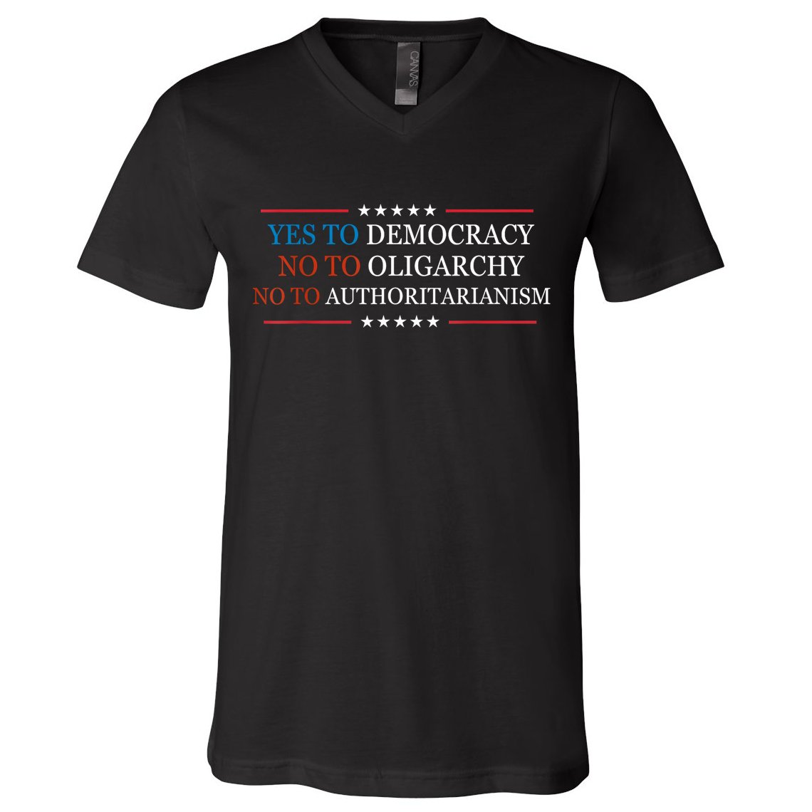Yes To Democracy No To Oligarchy Bernie Sanders Quote V-Neck T-Shirt