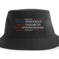 Yes To Democracy No To Oligarchy Bernie Sanders Quote Sustainable Bucket Hat