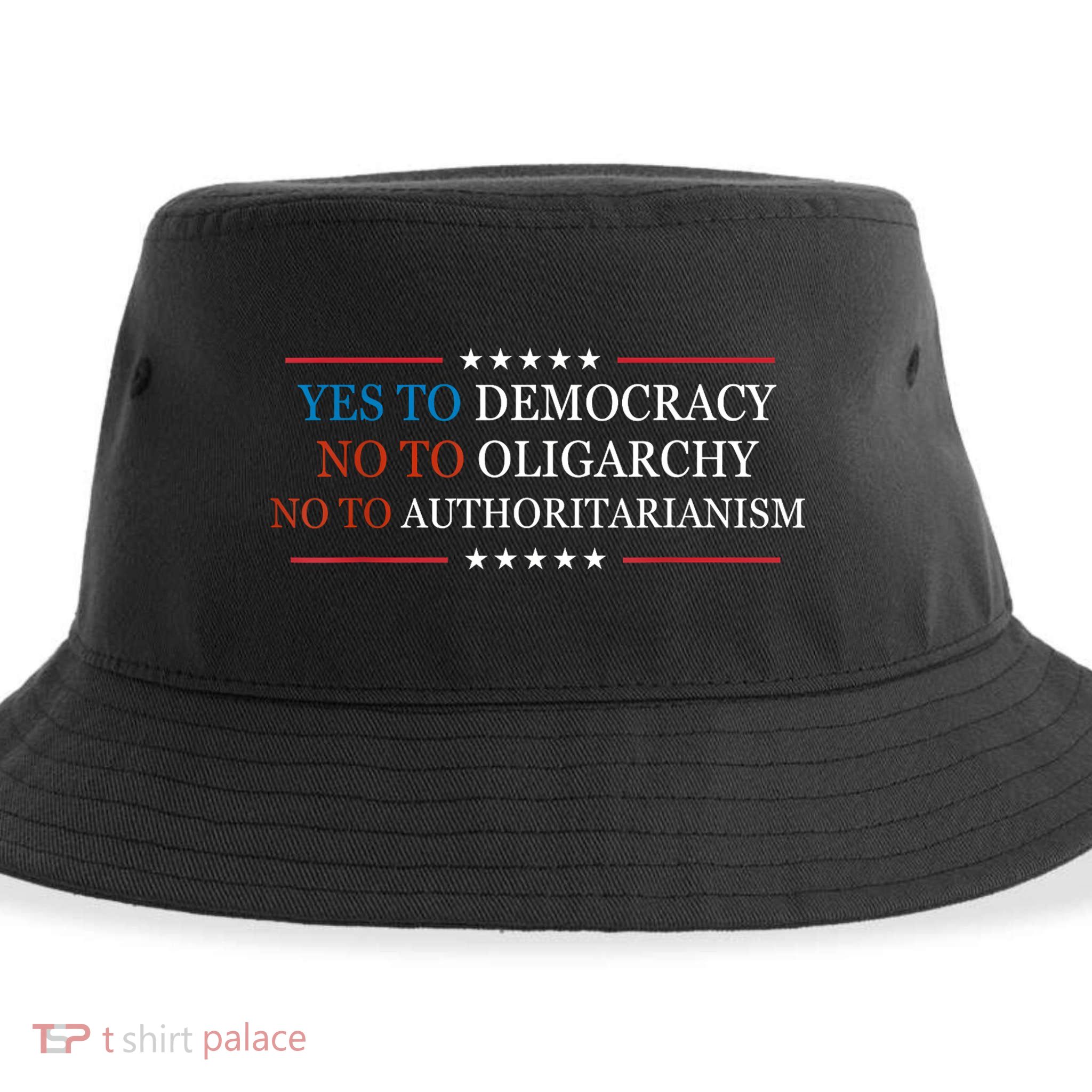 Yes To Democracy No To Oligarchy Bernie Sanders Quote Sustainable Bucket Hat