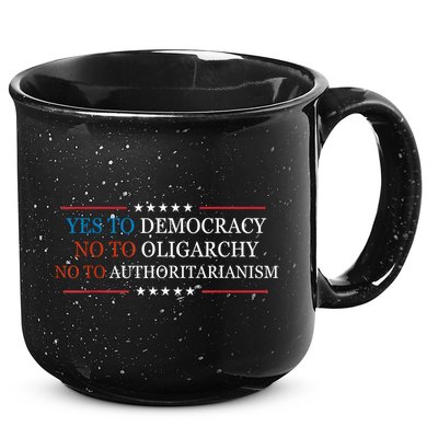 Yes To Democracy No To Oligarchy Bernie Sanders Quote 15oz Campfire Ceramic Mug