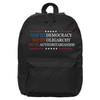 Yes To Democracy No To Oligarchy Bernie Sanders Quote 16 in Basic Backpack
