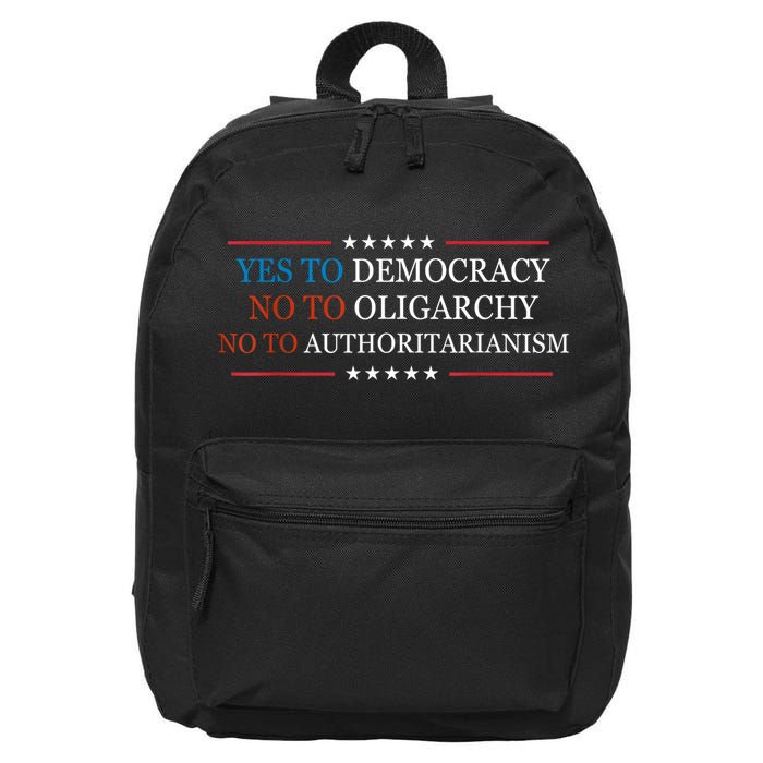 Yes To Democracy No To Oligarchy Bernie Sanders Quote 16 in Basic Backpack