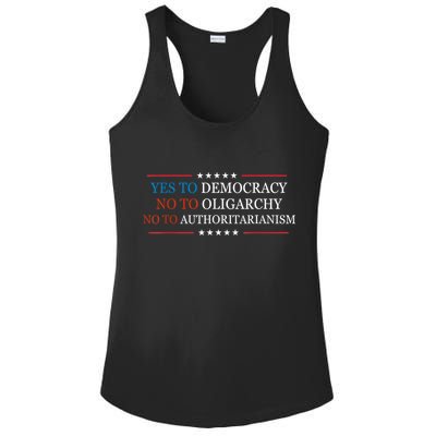 Yes To Democracy No To Oligarchy Bernie Sanders Quote Ladies PosiCharge Competitor Racerback Tank