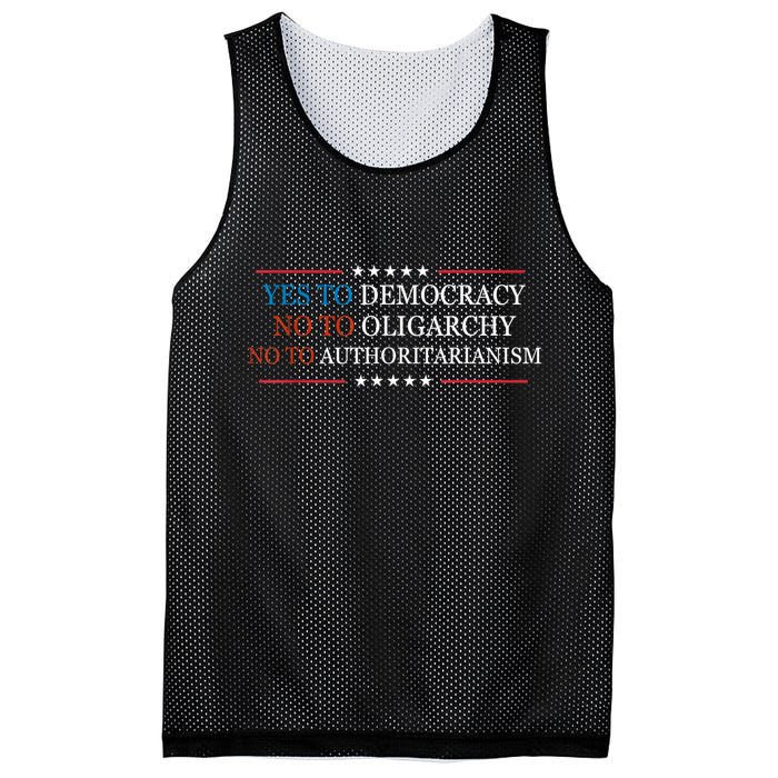 Yes To Democracy No To Oligarchy Bernie Sanders Quote Mesh Reversible Basketball Jersey Tank
