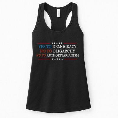 Yes To Democracy No To Oligarchy Bernie Sanders Quote Womens Tank Top