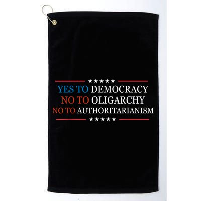 Yes To Democracy No To Oligarchy Bernie Sanders Quote Golf Towel