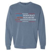 Yes To Democracy No To Oligarchy Bernie Sanders Quote Garment-Dyed Sweatshirt