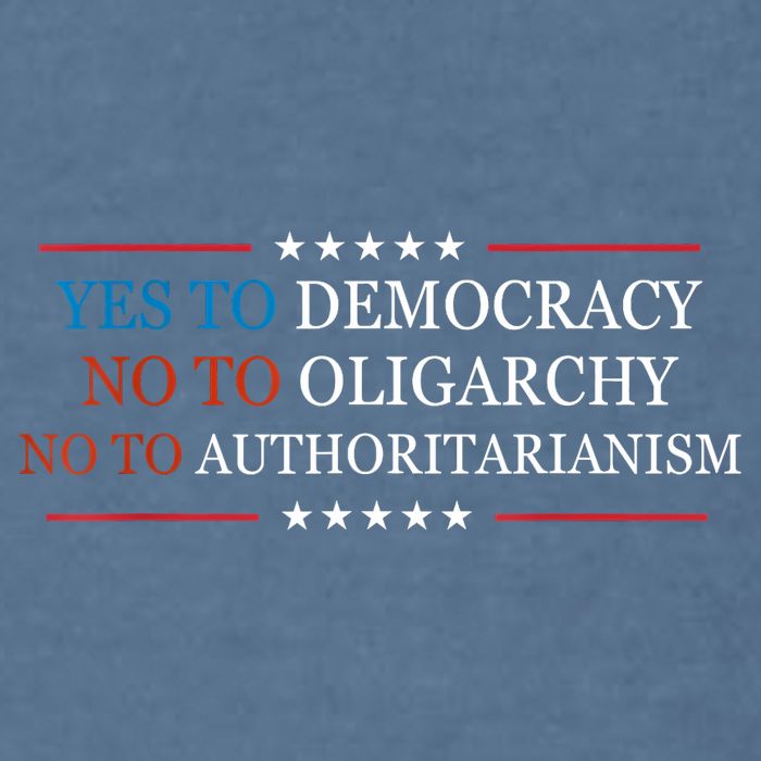 Yes To Democracy No To Oligarchy Bernie Sanders Quote Garment-Dyed Sweatshirt