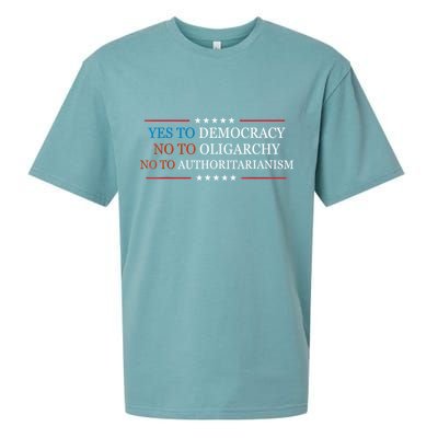 Yes To Democracy No To Oligarchy Bernie Sanders Quote Sueded Cloud Jersey T-Shirt
