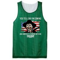 You Tell Em I’M Coming And America’S Coming With Me Trump 2024 Mesh Reversible Basketball Jersey Tank