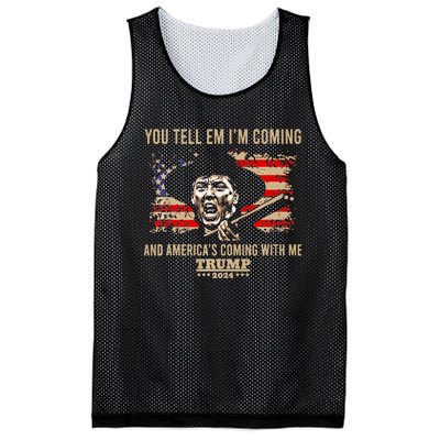 You Tell Em IM Coming And America Coming With Me Trump 2024 Mesh Reversible Basketball Jersey Tank