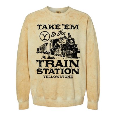 Yellowstone Take Em To The Train Station Colorblast Crewneck Sweatshirt