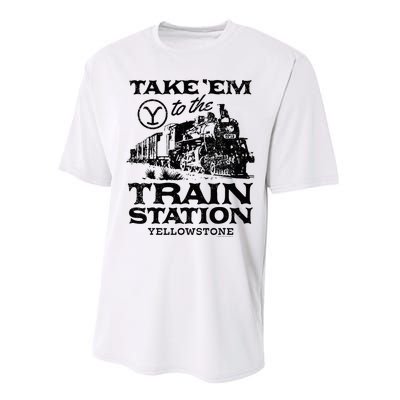 Yellowstone Take Em To The Train Station Performance Sprint T-Shirt