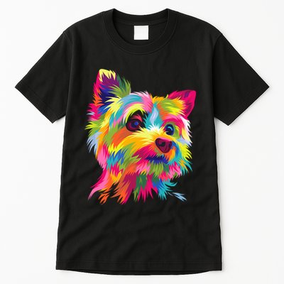 Yorkshire Terrier Funny Yorkie Pop Art Popart Dog Gift Tall T-Shirt