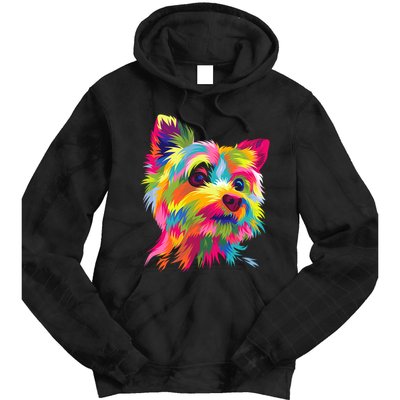 Yorkshire Terrier Funny Yorkie Pop Art Popart Dog Gift Tie Dye Hoodie