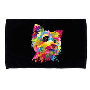 Yorkshire Terrier Funny Yorkie Pop Art Popart Dog Gift Microfiber Hand Towel