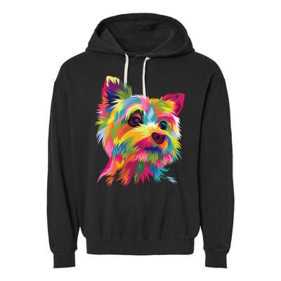 Yorkshire Terrier Funny Yorkie Pop Art Popart Dog Gift Garment-Dyed Fleece Hoodie