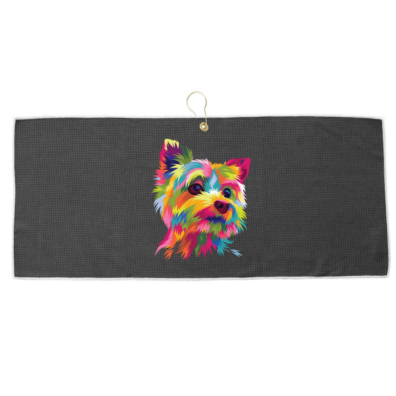 Yorkshire Terrier Funny Yorkie Pop Art Popart Dog Gift Large Microfiber Waffle Golf Towel