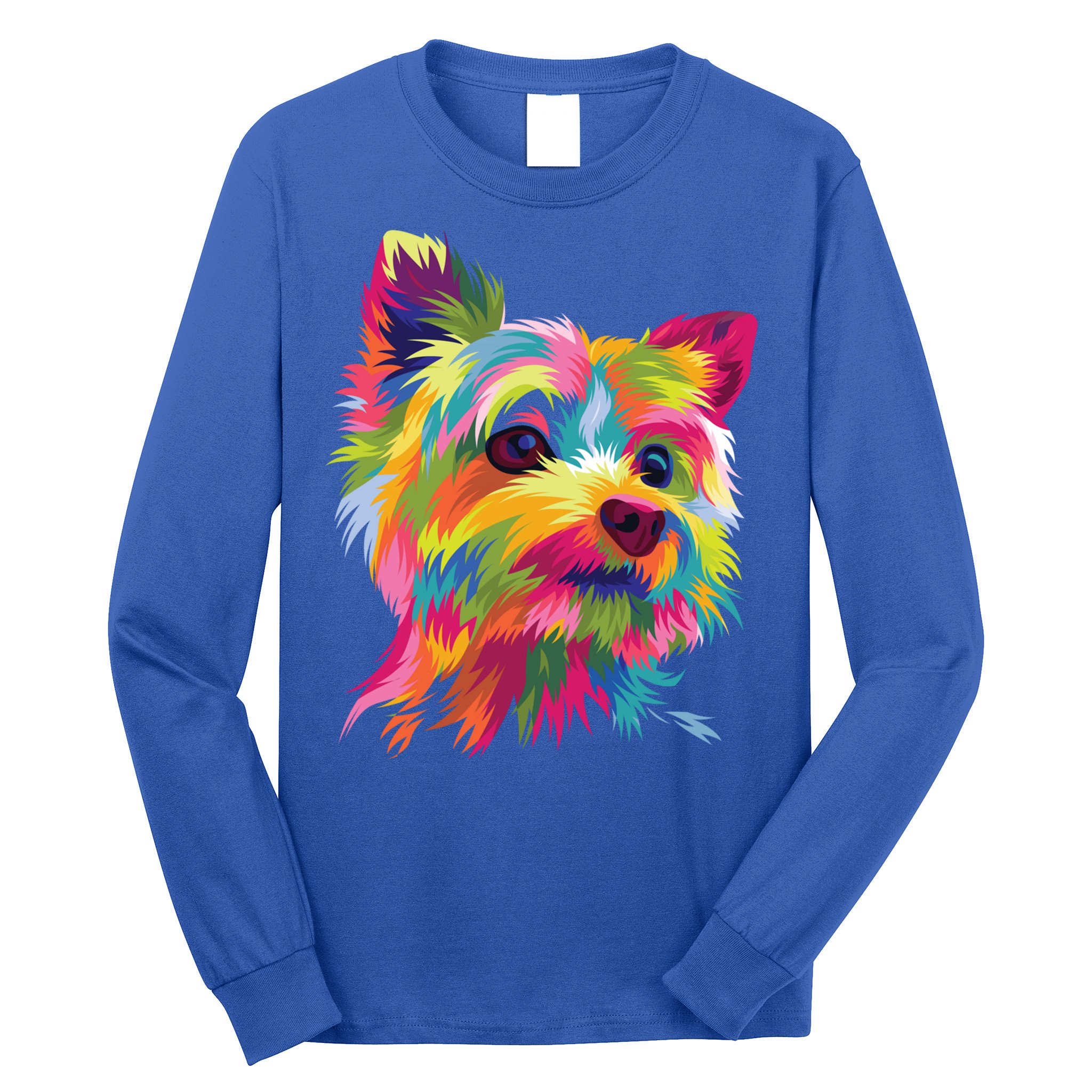 Yorkshire Terrier Funny Yorkie Pop Art Popart Dog Gift Long Sleeve Shirt