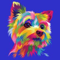 Yorkshire Terrier Funny Yorkie Pop Art Popart Dog Gift V-Neck T-Shirt