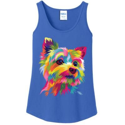 Yorkshire Terrier Funny Yorkie Pop Art Popart Dog Gift Ladies Essential Tank