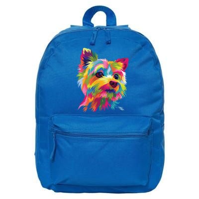 Yorkshire Terrier Funny Yorkie Pop Art Popart Dog Gift 16 in Basic Backpack