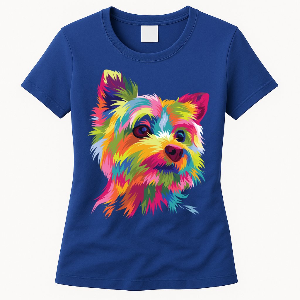 Yorkshire Terrier Funny Yorkie Pop Art Popart Dog Gift Womens T-Shirt
