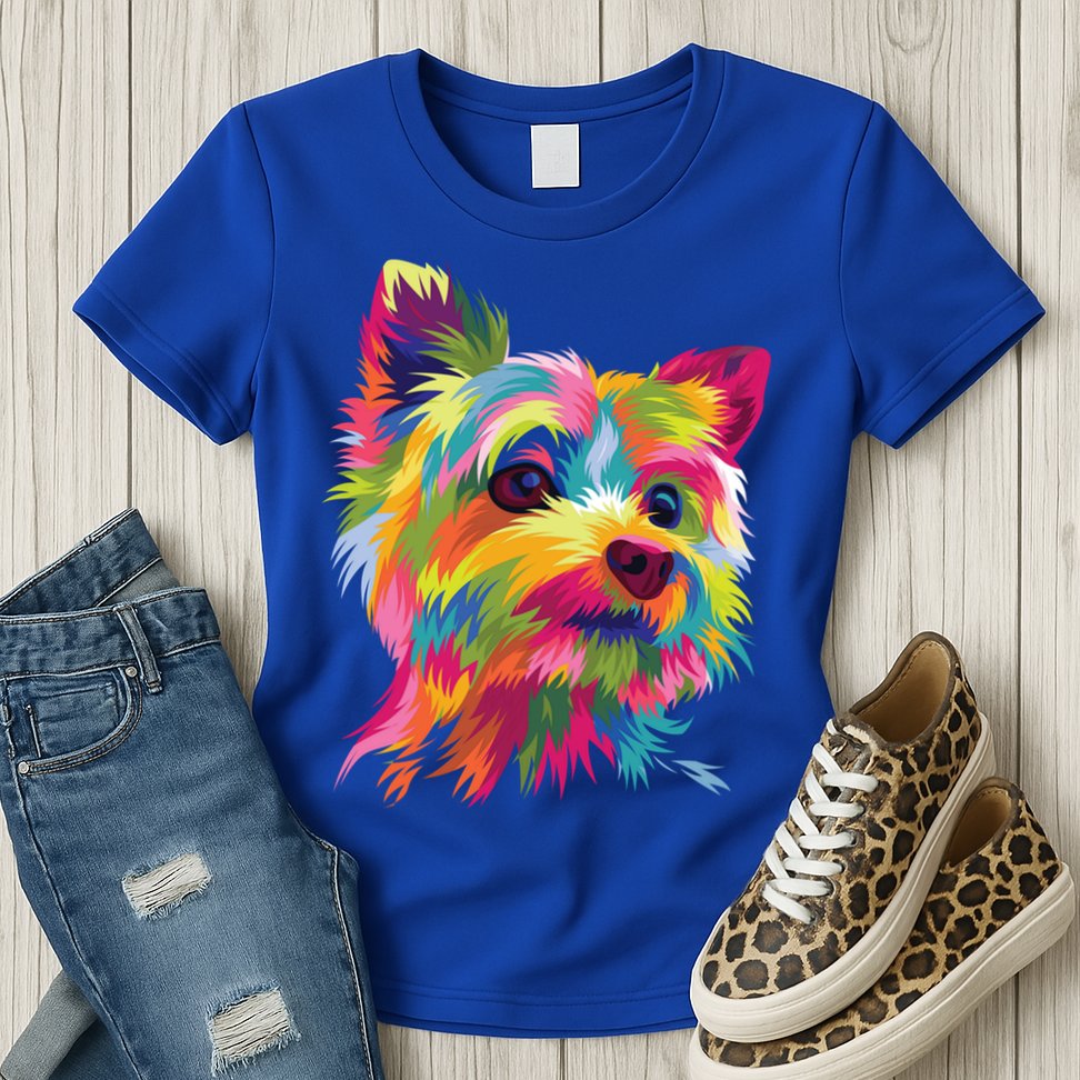 Yorkshire Terrier Funny Yorkie Pop Art Popart Dog Gift Womens T-Shirt