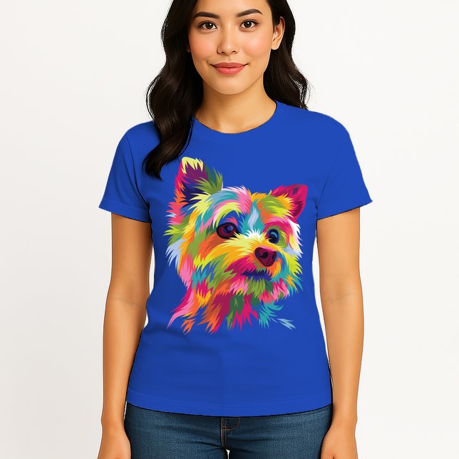 Yorkshire Terrier Funny Yorkie Pop Art Popart Dog Gift Womens T-Shirt