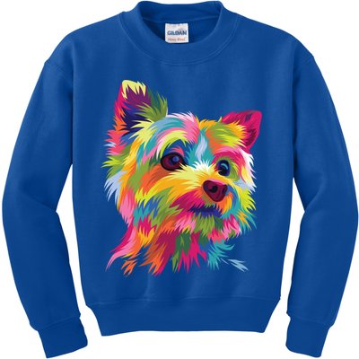 Yorkshire Terrier Funny Yorkie Pop Art Popart Dog Gift Kids Sweatshirt