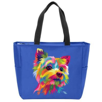 Yorkshire Terrier Funny Yorkie Pop Art Popart Dog Gift Zip Tote Bag