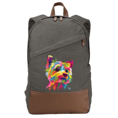 Yorkshire Terrier Funny Yorkie Pop Art Popart Dog Gift Cotton Canvas Backpack