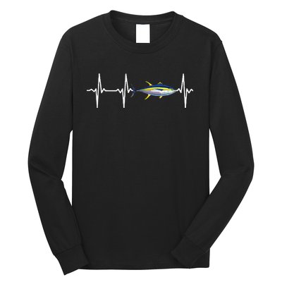 Yellowfin Tuna Heartbeat For Saltwater Fish Fishing Lovers Long Sleeve Shirt