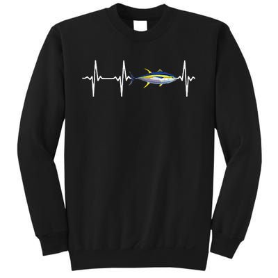 Yellowfin Tuna Heartbeat For Saltwater Fish Fishing Lovers Sweatshirt