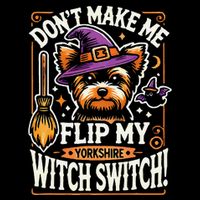 Yorkshire Terrier Halloween Costume Flip My Witch Switch Sustainable Bucket Hat