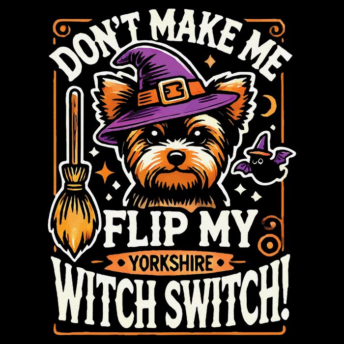 Yorkshire Terrier Halloween Costume Flip My Witch Switch Sustainable Bucket Hat