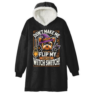 Yorkshire Terrier Halloween Costume Flip My Witch Switch Hooded Wearable Blanket